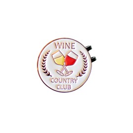 Play and Repeat Wine Country Club Golf Ball Marker with Magnetic Hat Clip - Funny Golf Gift, Kids, Women, Men - Golf Accessories and Gifts