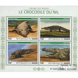 Prophila Collection Niger 3759-3762 Small Sheet (Complete Edition) 2015 Crocodile (Stamps for Collectors) Amphibians/Reptiles/Saurs
