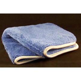 N/A Microfiber 1100 GSM Ultra Plush 16" x 16" Towel Cloth Blue / Silver Edge T1100BS