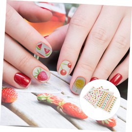 Operitacx 10 Sheets Fruity Stickers Nail Art Stickers Scrapbook Stickers Make Yourself Nail Stickers Laptop Sticker Paper Waterproof Scrapbook Nail Set Decorate