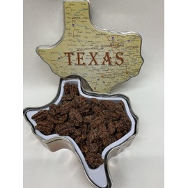 Cinnamon Roasted Pecans in a Texas Map Tin
