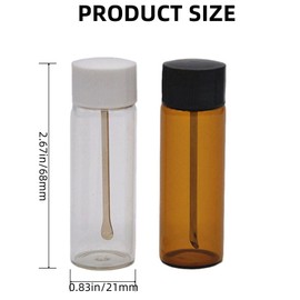 KALIKIMAKA 6pcs Mini Glass Bottles Travel Spice Containers with Spoon,Portable Leak-Proof Kitchen Glass Spice Bottle for Camping Outdoor