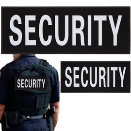 Reflective Security Velcro Patch Set Velcro Sticker Reflective Tape Velcro Sticker Security Night Visibility Security Nylon Hook Loop Patch for Vest Tactical Dog Harness Vest Collar, 2 Patches