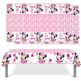 Party Tablecloth, Birthday Girl Tablecloth, Pink, Pack of 2, Disposable Party Tablecloth, Girls Birthday Decoration Accessories