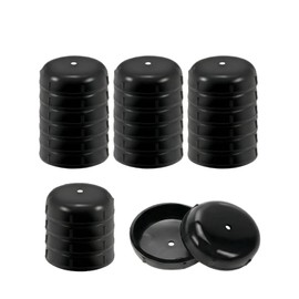 24 Pack 3.8cm 1.5Inch Wrought Iron Patio Furniture Feet Caps Round Plastic Outdoor Chair Leg Protectors Replacement for Metal Chairs Tables Seats Black