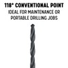 Drill America - DWDN1/64P12 1/64" High Speed Steel Black Oxide