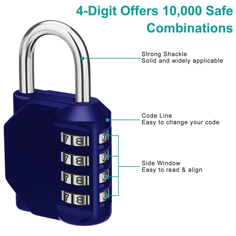 HRLORK Combination Padlock 2 Packs School Locker Lock Outdoor Weatherproof