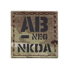 IR mult1cam ABNEG NKDA AB- Blood Type 2x2 Tactical Morale Hook Patch