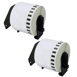 Meritom 2Roll Compatible for Brother DK-22205 62mm x 30.48m Continuous Length Paper Labels Black on White for Brother P-Touch QL-1110NWB QL-1100 QL1050 QL1060N QL500 QL550 QL560 QL570 QL-580 QL-700