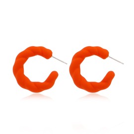 Colorful Twisted Rope Round Hoop Earrings Lightweight C Shape Acrylic Resin Earrings for Women Statement Fashion Geometric Earrings
