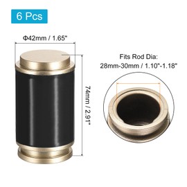 sourcing map Curtain Rod Finials, 6 Pieces PP Curtain Rod Headboard Modern Window Curtain Rod End for 28-30mm Diameter Rods (Black)