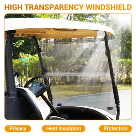 CLUBRALLY Golf Cart Windshield, Fold Down and Anti-UV Windshield Kit for 2004-Up Club Car Precedent/ Tempo/ Onward Golf Cart, 37.5"W X 31.9"H, Tinted
