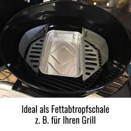 XL aluminium trays | extra large, rectangular, heat-resistant drip pans for BBQ grill | 13.00 x 8.66 x 1.35 inches | 25 XL drip trays