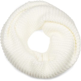 styleBREAKER 01018166 Women's Knitted Loop Scarf Plain with Left Knit Pattern, Warm Winter Knitted Scarf, Tube Scarf, Cream-Beige