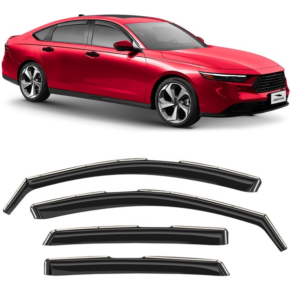 Voron Glass in-Channel Extra Durable Rain Guards for Honda Accord 2023-2024, Window Deflectors, Vent Window Visors, 4 Pieces - 200579