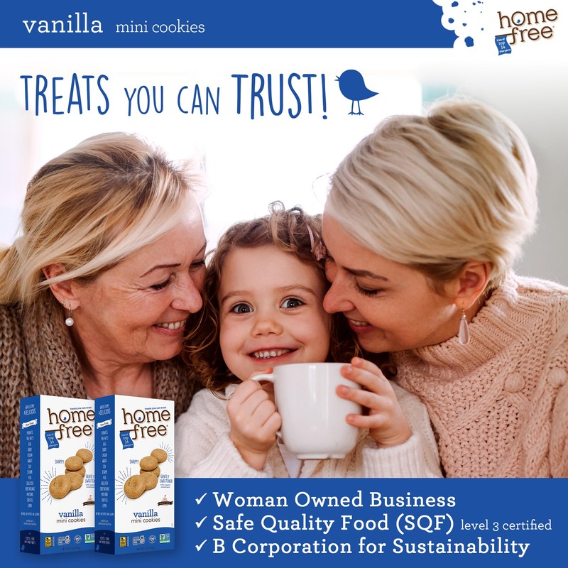 Homefree Treats you Can Trust, 70% Organic, Vanilla Mini Cookies,