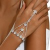 KYHNG Wedding Bridal Rhinestone Flower Hand Chain with Ring Summer