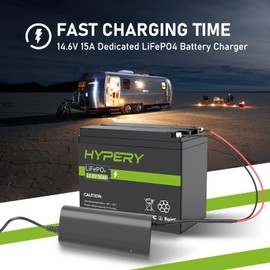 14.6V 15A - Smart AC/DC Battery Charger, 12 V Battery Trickle Charger, Best Solution for LiFePO4 Battery Recharging, Support Fast Charging