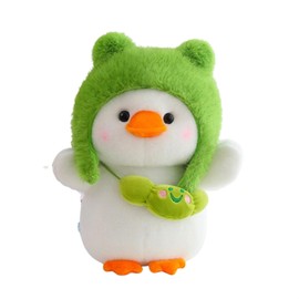 Cuddly Toy Duck Doll Stuffed Toy Cushion Plush Tie Duck for Playing and Cuddling Soft Cuddly Toy for Girls, Boys, Babies (24 cm, White)
