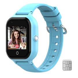 wonlex Kids Smart Watch with GPS Tracker and Calling, 4G Smartwatches Girls Boys with SIM Card SOS Camera Voice Video Call School Mode for Kids Children Aged 4-12 (Light Blue)