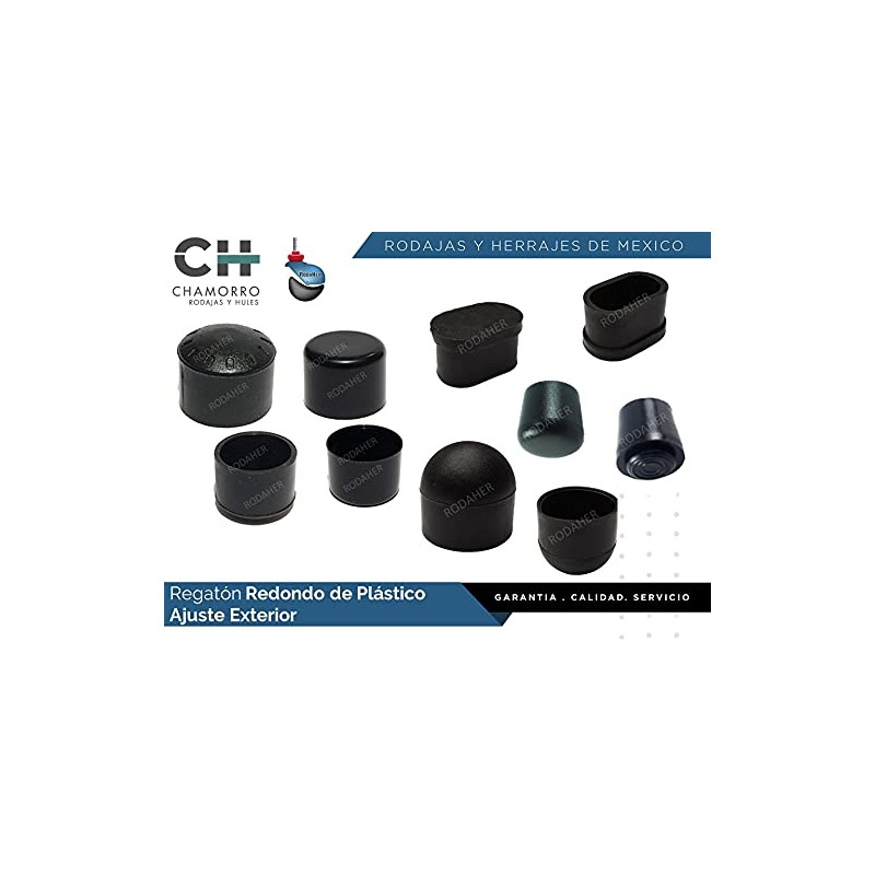 Regatón Tapón Cuadrado de 1 1/2" de Plástico Paq. 10