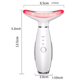 7 Color Face & Neck Beauty Massager for Women, USB Rechargeable Facial Care Tool, Lifting and Firming Facial Skin Care Tool, Beauty Gift for Girls - Color: White, Specification: one-size