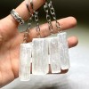 Selenite Crystal Keychain, Selenite Gemstone Keychain - PACK WITH 10