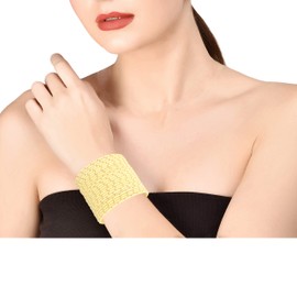 Touchstone"Colorful Bangle Collection Indian Bollywood Exclusive Golden Glaze Light Yellow Color Designer Jewelry Special Large Size Bangle Bracelets. Set of 24 For Women.