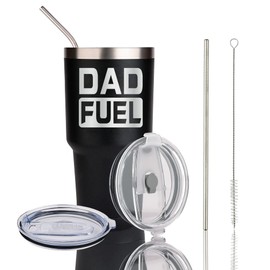 DONGSHANGIFT Dad Fuel Tumbler Dad Fuel Travel Mug Birthday Father’s Day Christmas Gifts for Dad from Daughter Son 30OZ Dad Tumbler with Lid and Straw Gift Box