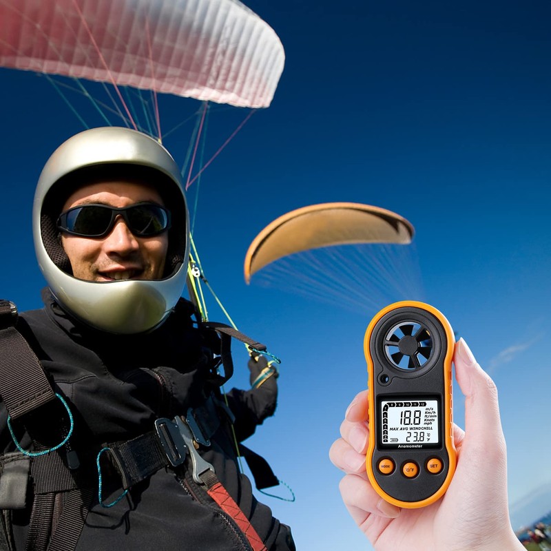 Digital Anemometer, RZ818 Handy Air Flow Meter High Precision Digital