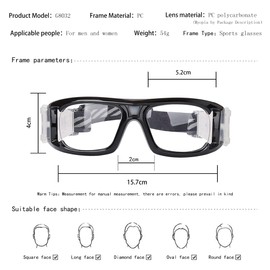 SooGree Sports Glasses, Basketball Football Soccer Racketball Goggles for Men & Women, Replaceable Safety Protective