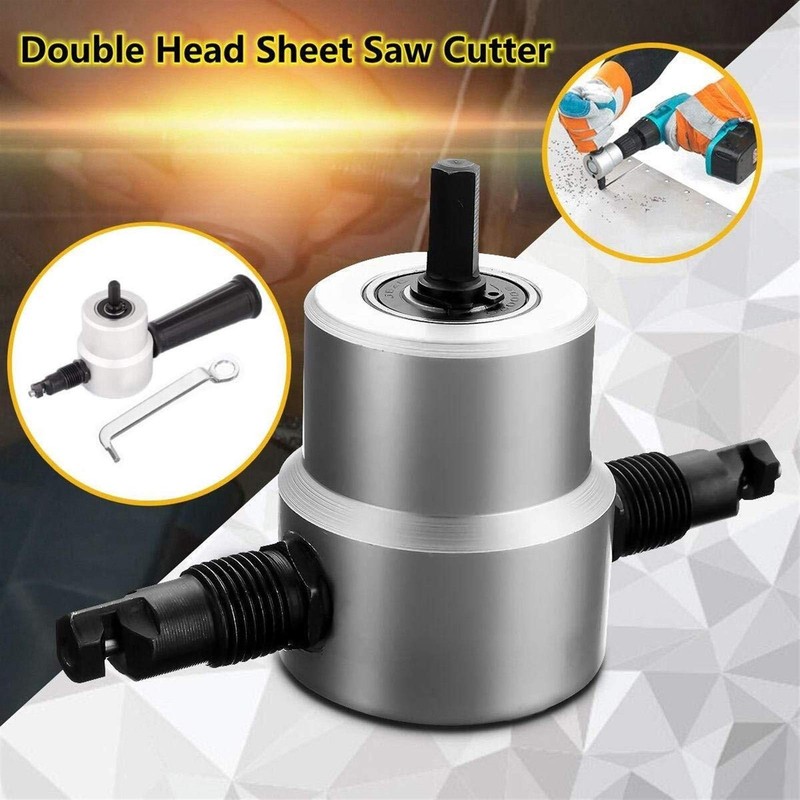 Drill Bit Set Double Head Sheet Metal Nibbler Cutter Holder