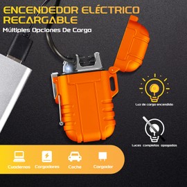 Encendedor Impermeable para Exteriores a Prueba de Viento, Encendedor de Doble arco, Encendedor Eléctrico Recargable por USB, sin Llama, Encendedores Fríos de Plasma para Camping, Aventura, Senderismo, Equipo Táctico de Supervivencia
