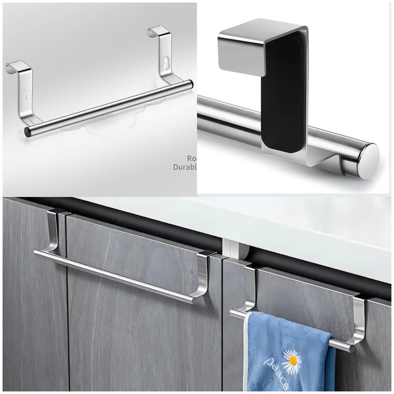 ZHQZZPH Over The Cabinet Towel Holder - 2 Pack Stainless