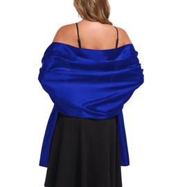 TONGFANTFL Shawls and Wraps for Evening Dresses Satin Women Long Scarf Wedding Guest Shawl Royal Blue