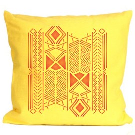 Stencils for Walls: Mudcloth Stencil, 10 x 11.5 inch - African Mali Mud Cloth Bogolan Fabric Design