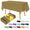 Hereisa Gold Plastic Tablecloths 2 Pack Solid Disposable Table Covers