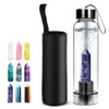 HINATAA Crystal Water Bottle, Removable Healing Natural Quartz Water Bottle,