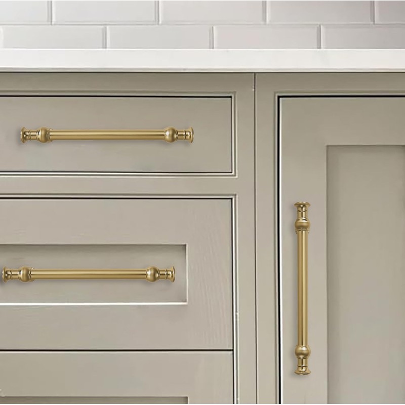 CABDM 2 Pack 5 Inch Hole Center Brushed Brass Cabinet
