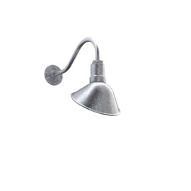 Steel Lighting Co. Venice Store Sign Light | for Outdoor Restaurant Accent Wall | 9 inch Dome | 16 inch Gooseneck | Made in America | Galvanized Exterior/Galvanized Interior