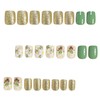 Flower Press On Nails Short Fake Nails Green For Spring