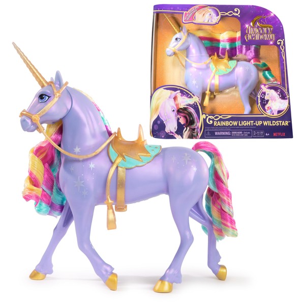Unicorn Academy, Interactive Rainbow Light-up Wildstar Unicorn Toy with Lights,