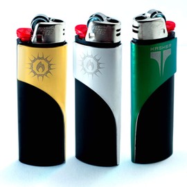 Kasher Classic Multi-Tool Lighter Case with Lighter - Lightweight, Durable Construction, Portable - Stainless Steel - Versatile Usage as Cutter for Opening Packages & More - Pack of 3 (Assorted)