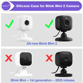 Blink Mini 2 Camera Skin Silicone Case – honecumi Protective Cover with Sun Shield, Weatherproof & Dustproof Skin for Blink Mini 2 Indoor Outdoor Security Camera, Snug Fit Shockproof Shell-Black