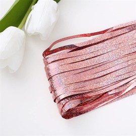 Tinsel Fringe Backdrop Party Decor Foil Curtain Party Decorations for Birthday Holiday Celebration Graduation Baby Shower Engagement Bachelorette Wedding Photo Booth Props(Sparkle Rose Gold)