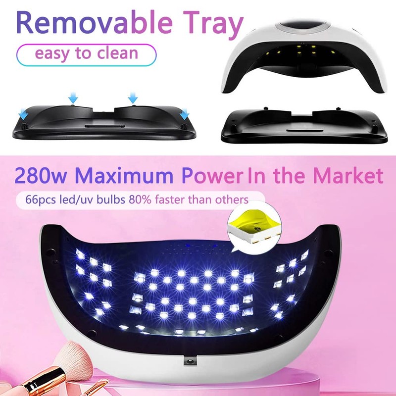 280W UV LED Nail Lamp, Fast Nail Curing Lamps for