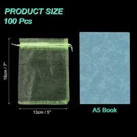uxcell 100 Pcs Gold Organza Bags 5 x 7 Inch Mini Mesh Drawstring Gift Bags Small Jewelry Pouches Bags for Wedding Festival Party Gift Favor