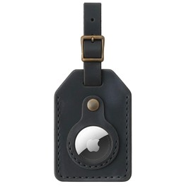 Ignis Craft Genuine Leather AirTag Luggage Tag Holder for suitcases durable accessories (Grey)