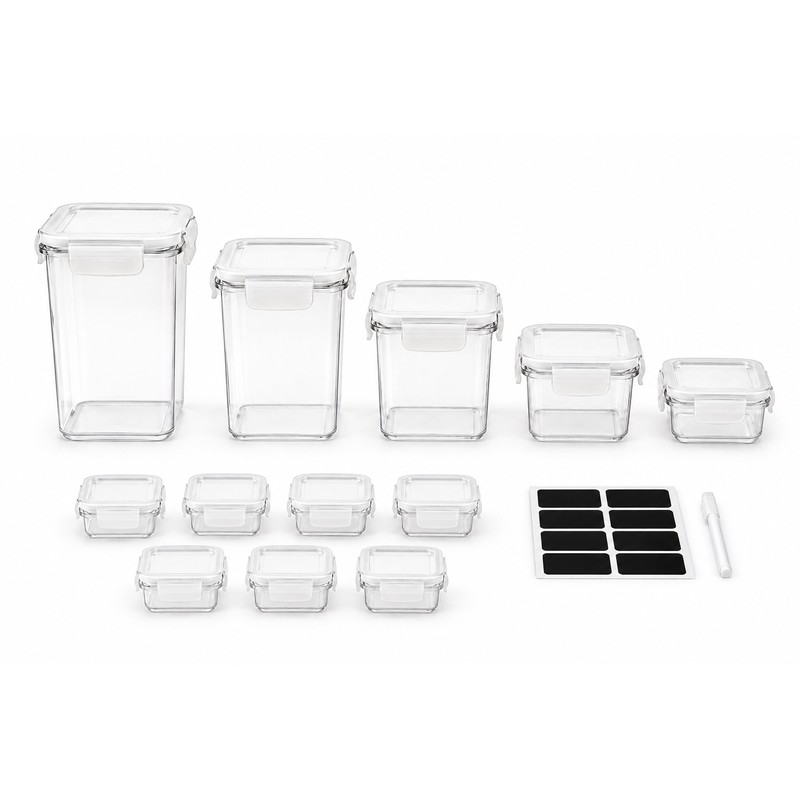 12PCS Food Storage Containers with Lids - Plastic Kitchen Pantry