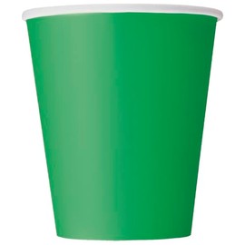 Unique 31866EU - Plastic Free Paper Cups - 266 ml - Emerald Green Colour - 14 Count (Pack of 1)